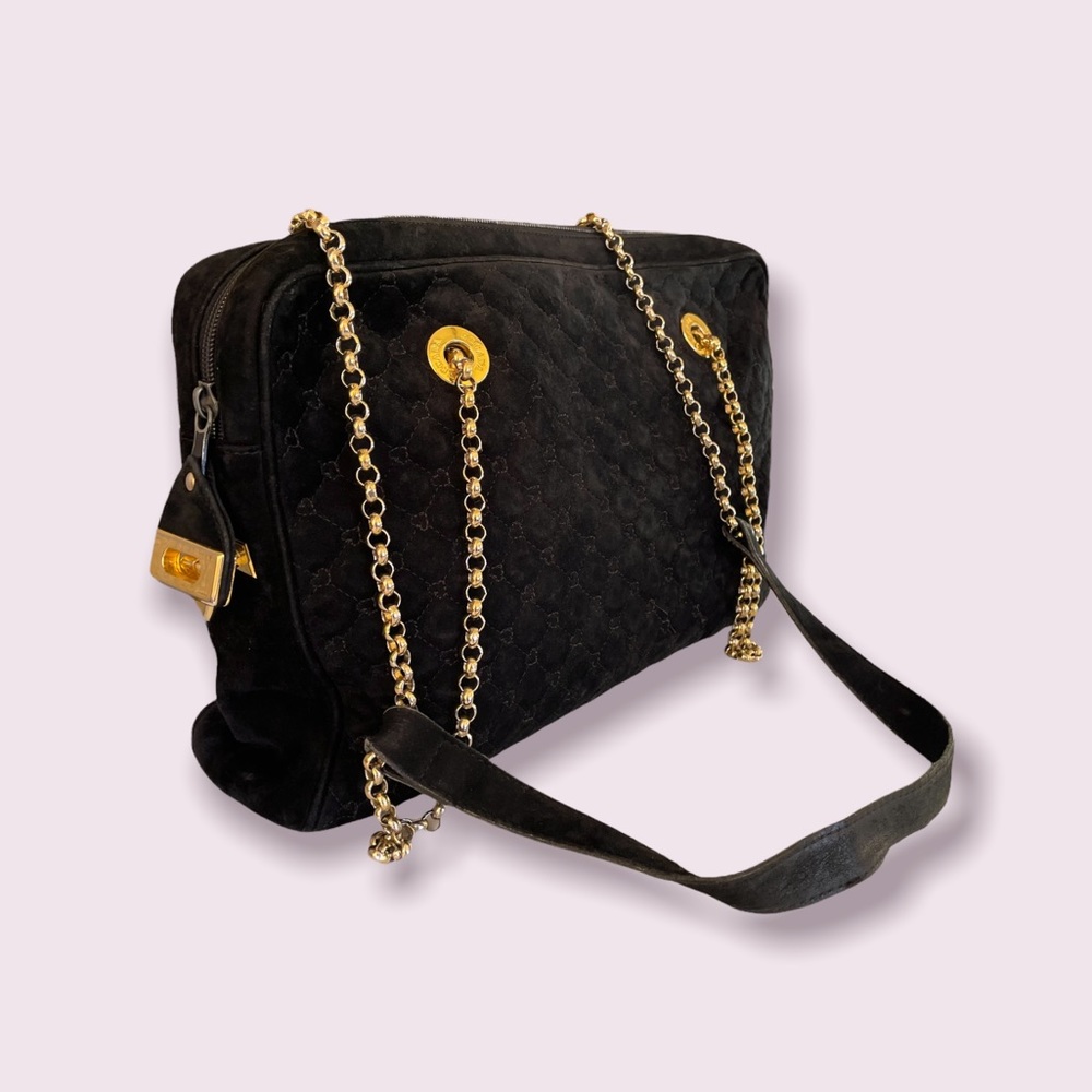 Stunning ❤️ ESCADA Large Suede Heart Quilted Chain Bag